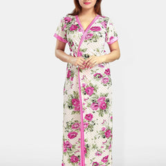 Be You Floral Printed Satin Maxi Nightdress