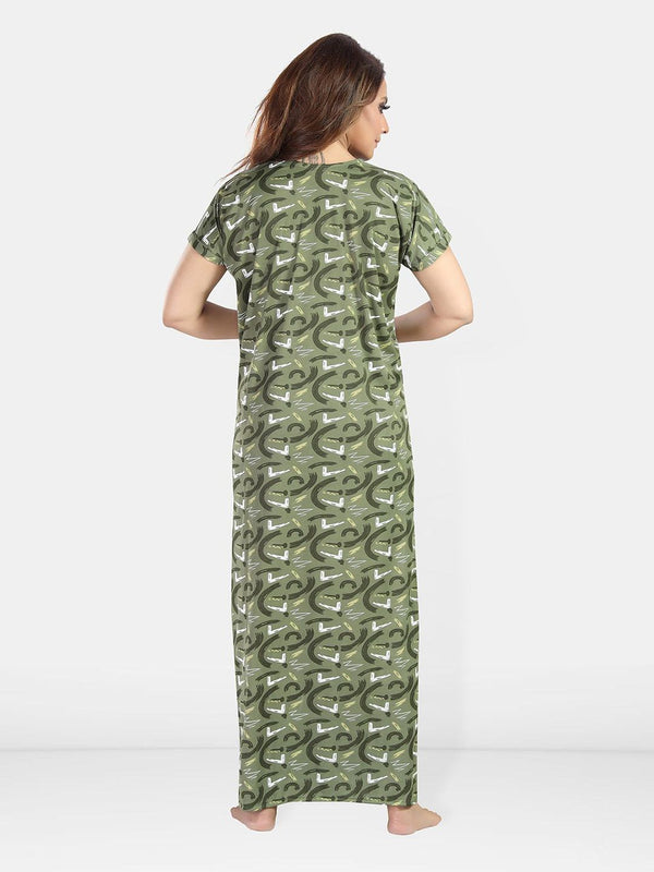 Be You Women Printed Maxi Nightdress
