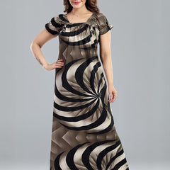 Be You Printed Square Neck Maxi Nightdress