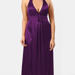 Be You Halter Neck Sleeveless Satin Maxi Nightdress