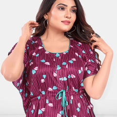 Be You Women Printed Maxi Nightdress