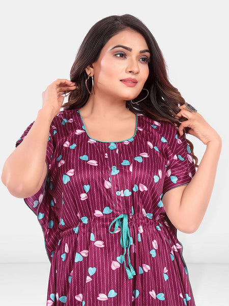 Be You Women Printed Maxi Nightdress