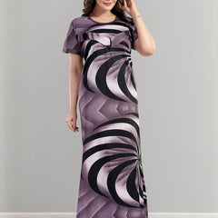 Be You Sarina Satin Spiral Printed Maternity Maxi Nightdress