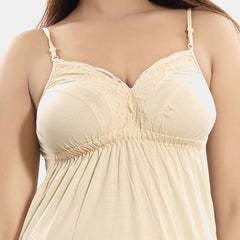 Be You Lace Cotton Shoulder Straps Maxi Nightdress