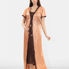 Be You Women 2 pieces Satin Maxi Nightdress