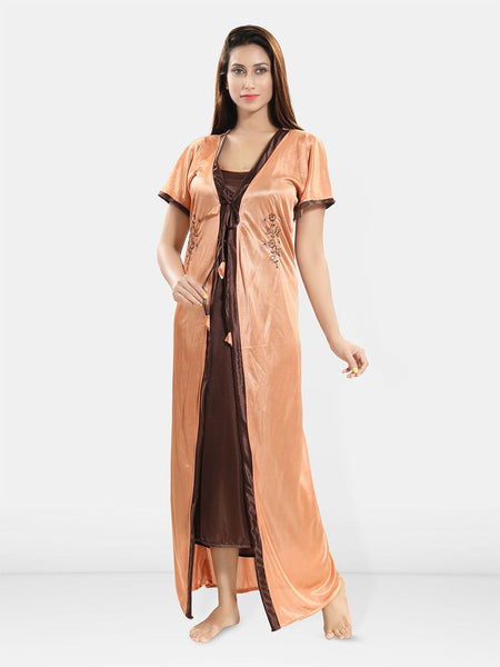 Be You Women 2 pieces Satin Maxi Nightdress