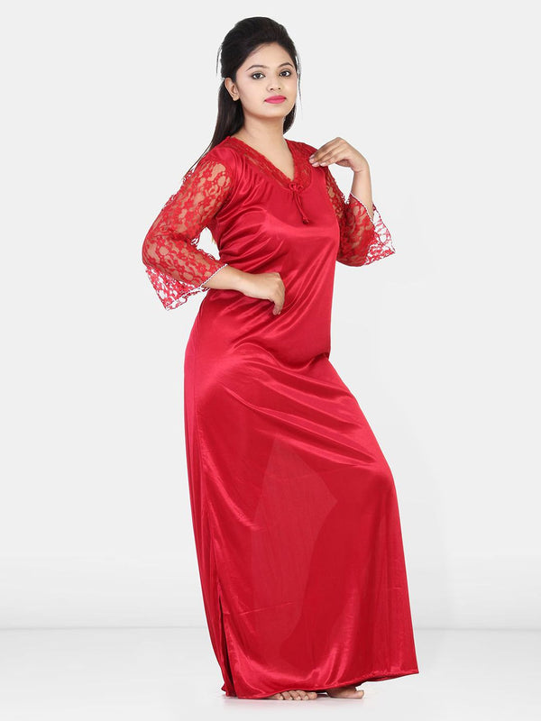 Be You Women Satin Maxi Nightdress