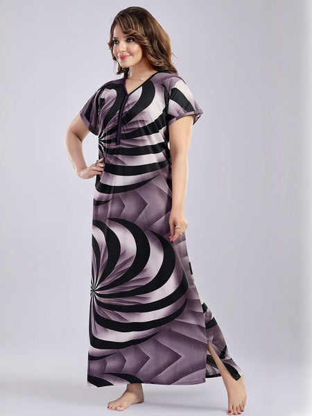 Be You Printed V-Neck Maternity Maxi Nightdress