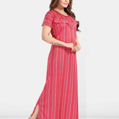 Be You Women Printed Maxi Nightdress