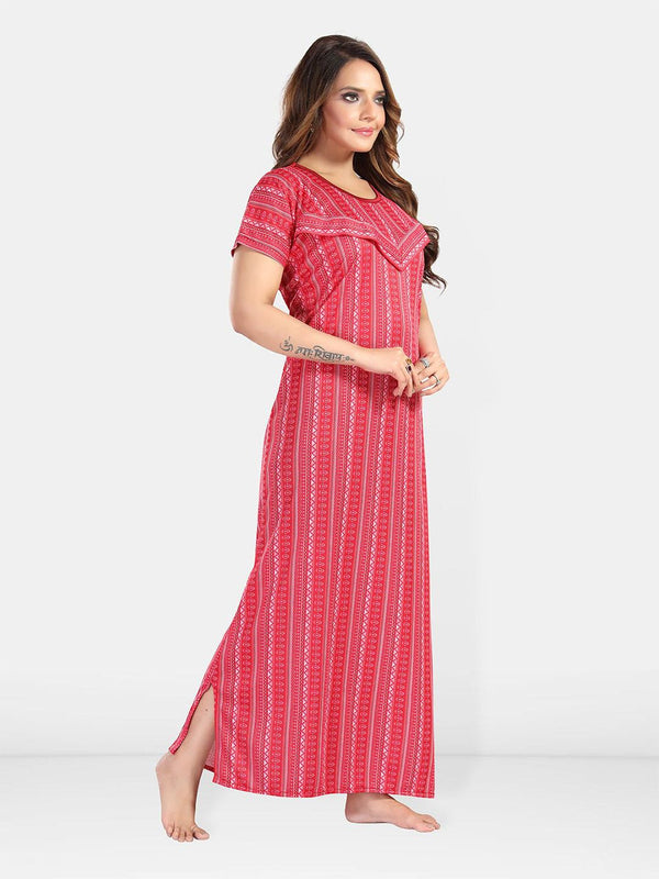 Be You Women Printed Maxi Nightdress