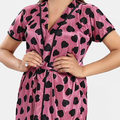 Be You Women Conversational Printed Wrap Nightdress