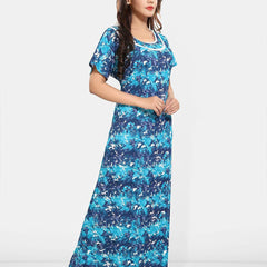 Be You Women Printed Maxi Nightdress