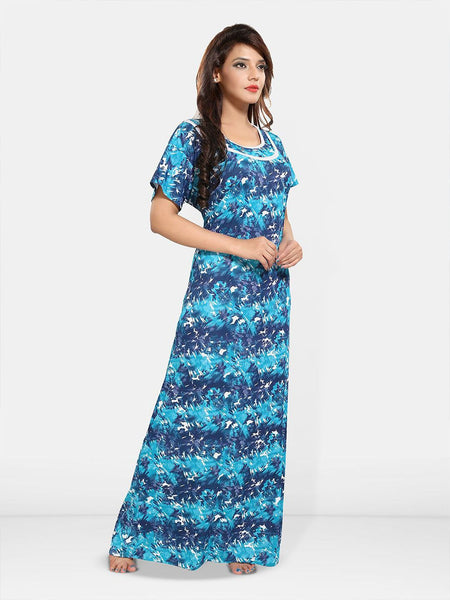Be You Women Printed Maxi Nightdress