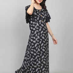 Be You Alpine Leaf Printed Maxi Nightdress
