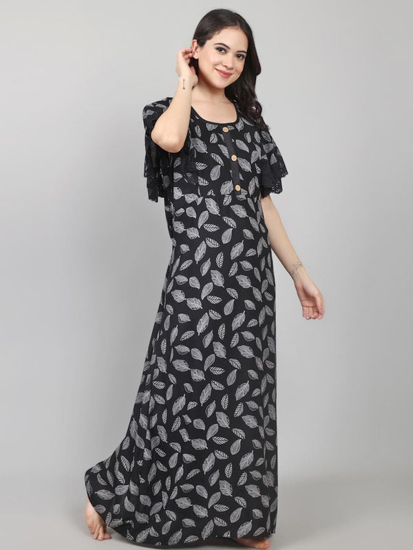 Be You Alpine Leaf Printed Maxi Nightdress