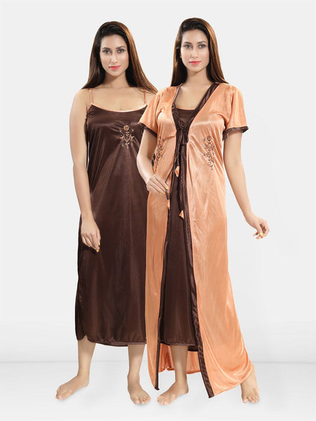 Be You Women 2 pieces Satin Maxi Nightdress