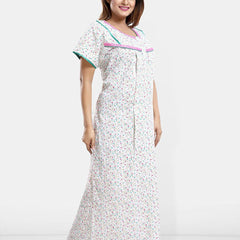 Be You Women Printed Maxi Nightdress