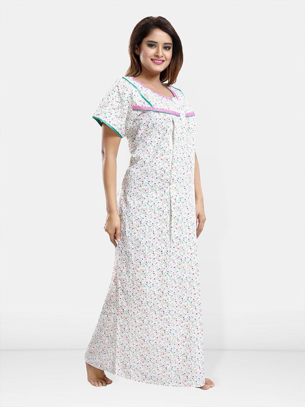Be You Women Printed Maxi Nightdress