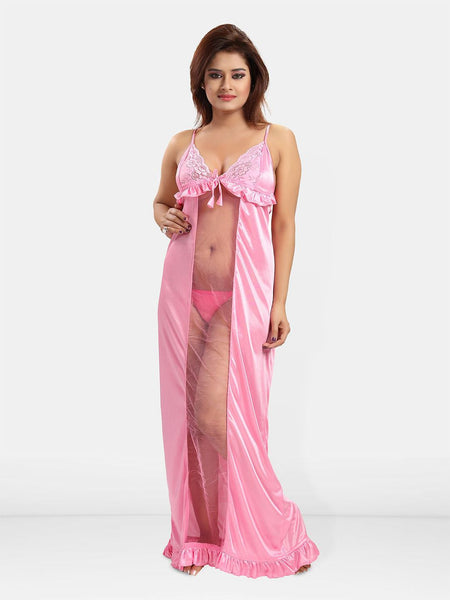 Be You Solid Satin Maxi Nightdress