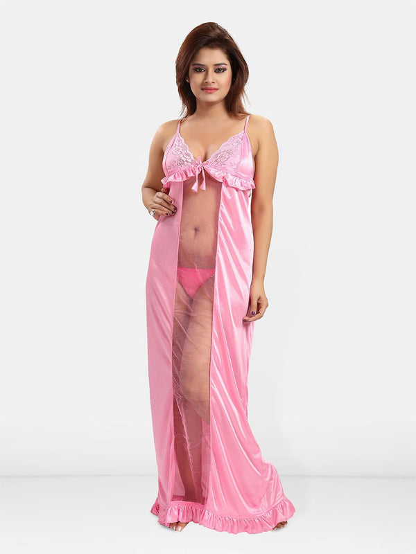 Be You Solid Satin Maxi Nightdress