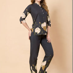 Be You Printed Top With Trousers Co-Ords