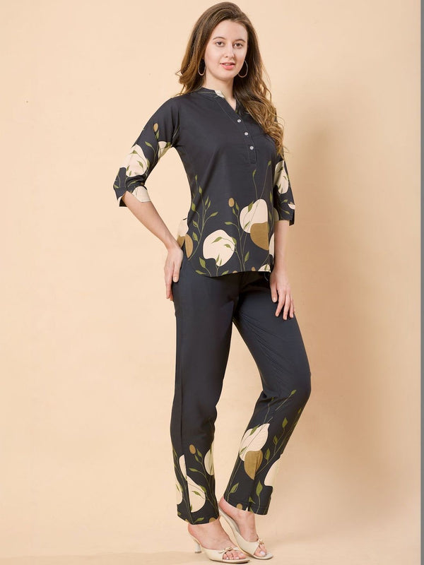 Be You Printed Top With Trousers Co-Ords