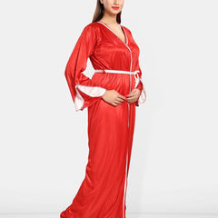 Be You Women Shoulder Straps Maxi Nightdress with Robe