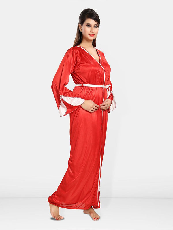 Be You Women Shoulder Straps Maxi Nightdress with Robe