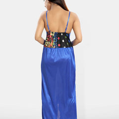Be You Women Printed V-Neck Maxi Nightdress with Robe