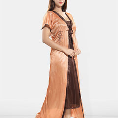 Be You Women 2 pieces Satin Maxi Nightdress
