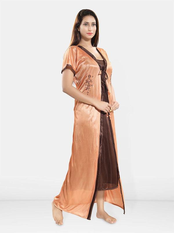 Be You Women 2 pieces Satin Maxi Nightdress