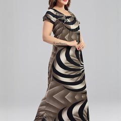 Be You Printed Square Neck Maxi Nightdress