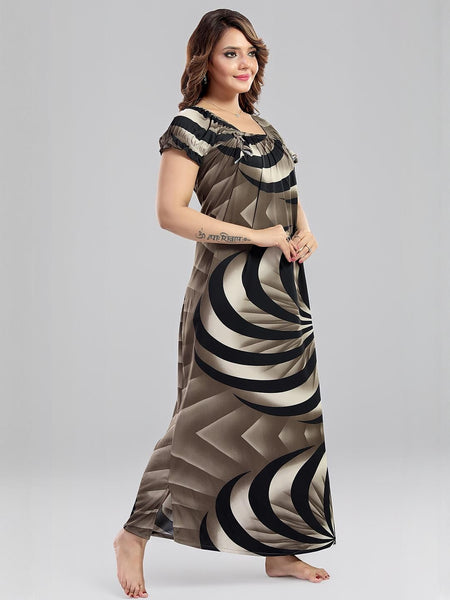 Be You Printed Square Neck Maxi Nightdress