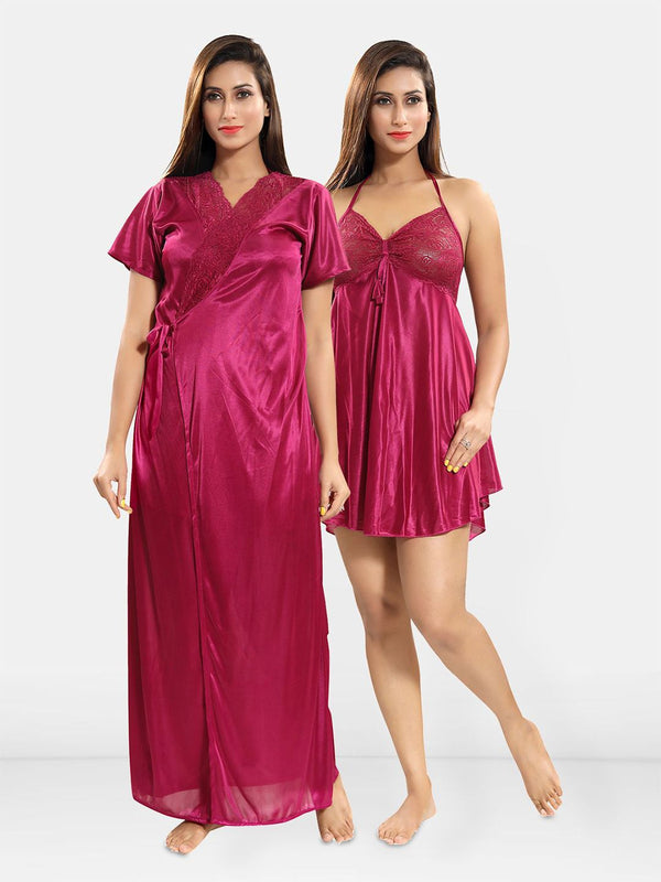 Be You Halter Neck Nightdress With Robe