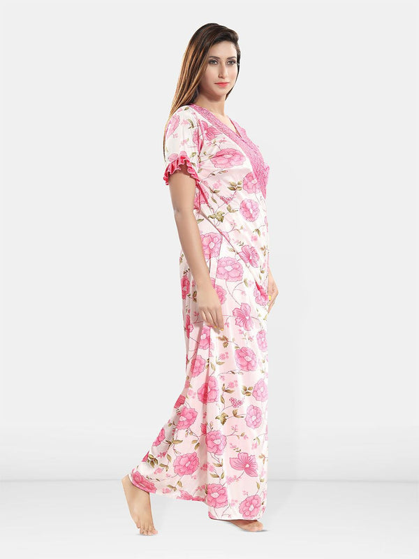 Be You Printed V-Neck Maxi Nightdress