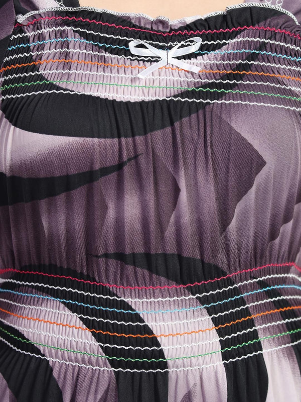 Be You Printed Square Neck Maxi Nightdress