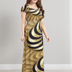 Be You Printed Square Neck Maxi Nightdress