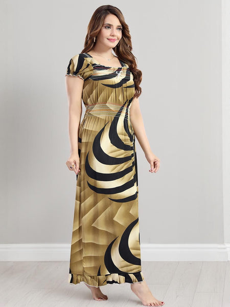 Be You Printed Square Neck Maxi Nightdress