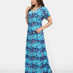Be You Women Printed Maxi Nightdress
