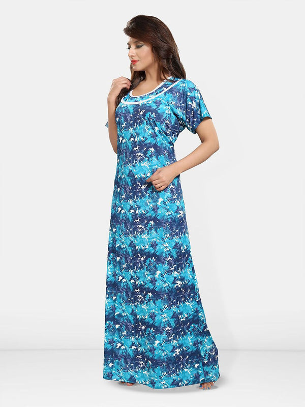 Be You Women Printed Maxi Nightdress