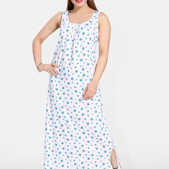 Be You Women Printed A-line Maxi Nightdress