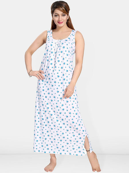 Be You Women Printed A-line Maxi Nightdress