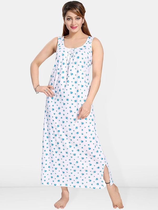 Be You Women Printed A-line Maxi Nightdress