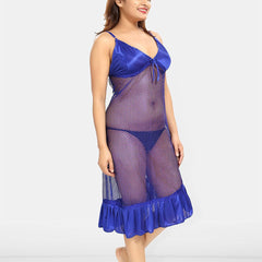 Be You V-Neck Solid Maxi Wrap Nightdress