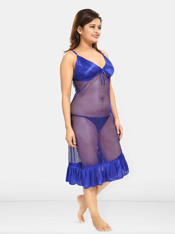 Be You V-Neck Solid Maxi Wrap Nightdress