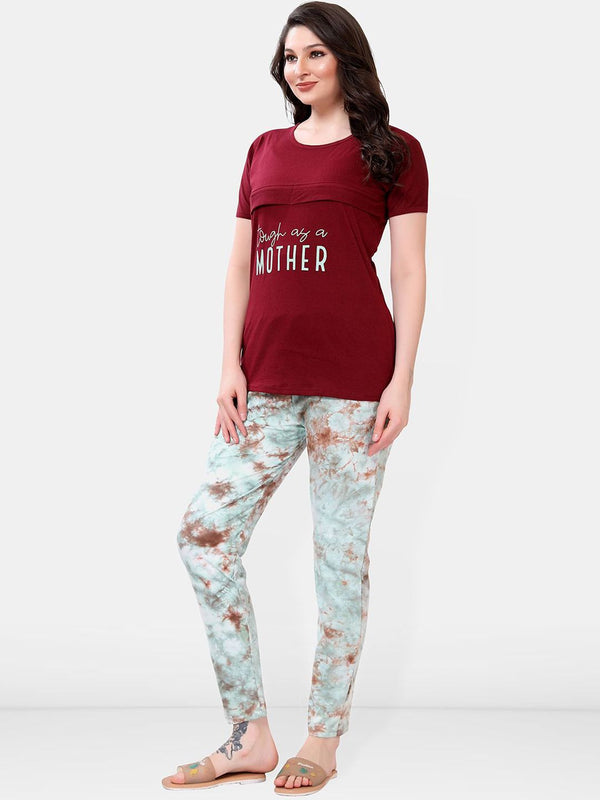 Be You Women Maternity Tie and Dye Night suit