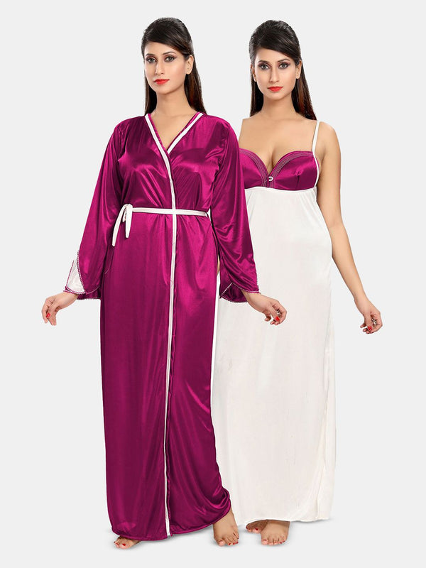 Be You Women Solid Maxi Nightdress