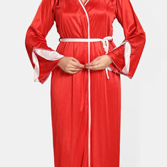 Be You Women Shoulder Straps Maxi Nightdress with Robe