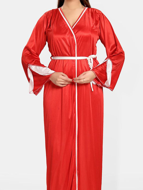 Be You Women Shoulder Straps Maxi Nightdress with Robe