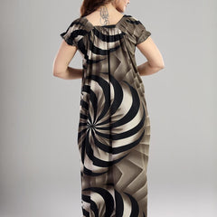 Be You Printed Square Neck Maxi Nightdress